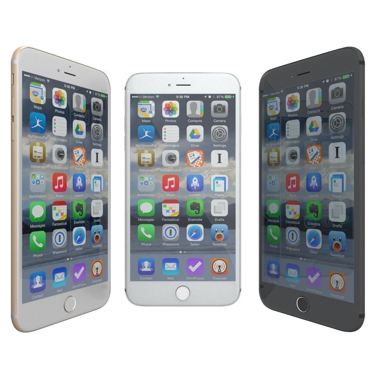 Apple iphone 6 and 6 plus all color 3D model_9