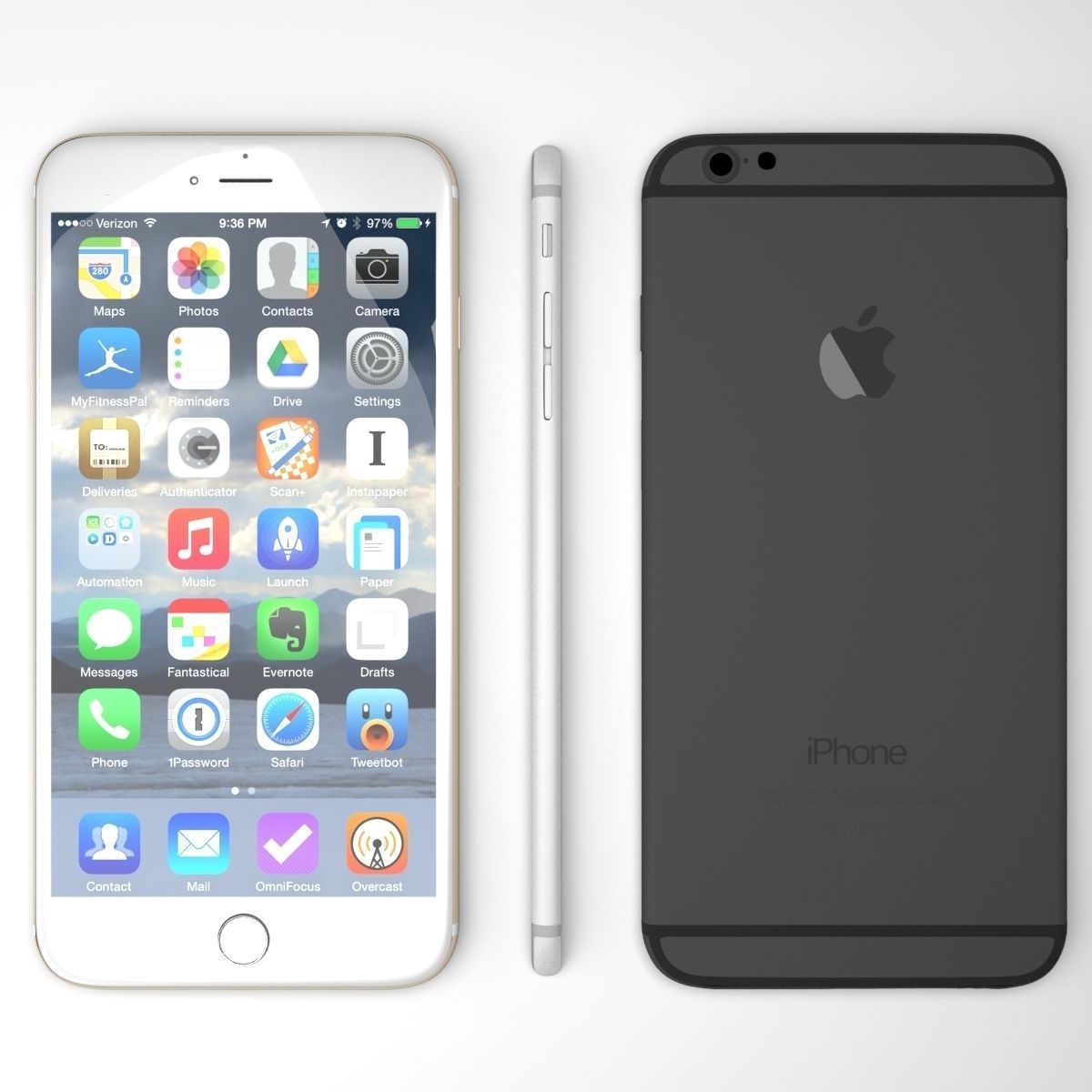 Apple iphone 6 and 6 plus all color 3D model_11