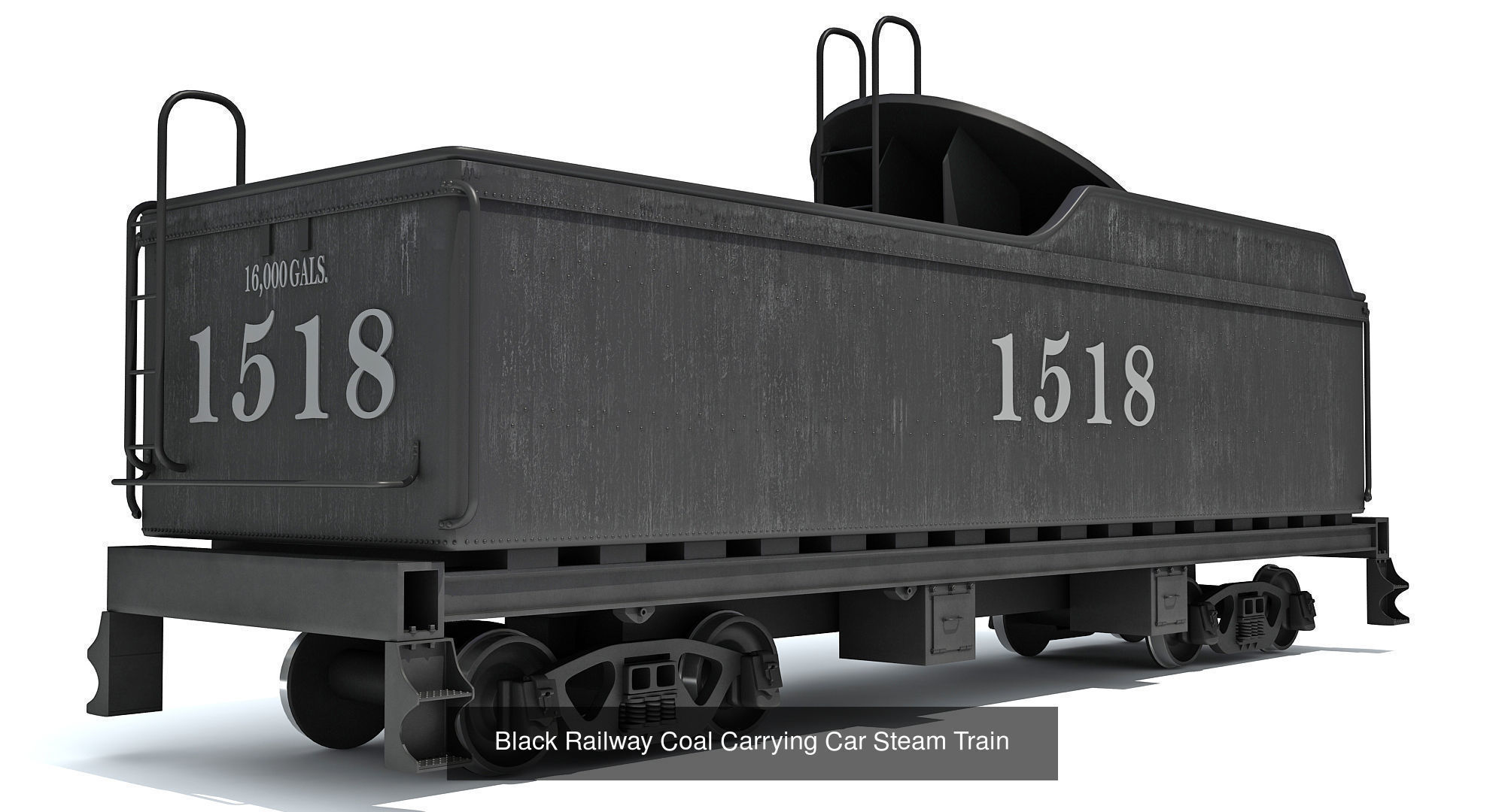 Coal Tender Train Cars 3D Model Collection_2