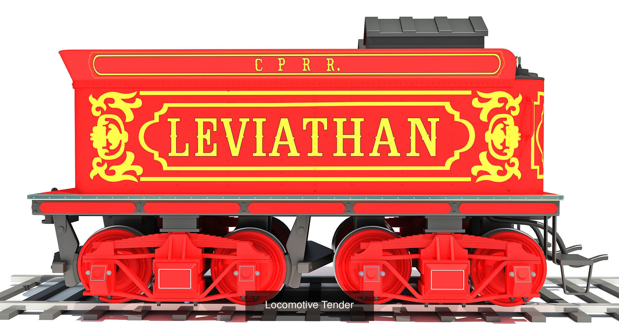 Coal Tender Train Cars 3D Model Collection_4