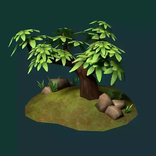Lowpoly island with tree