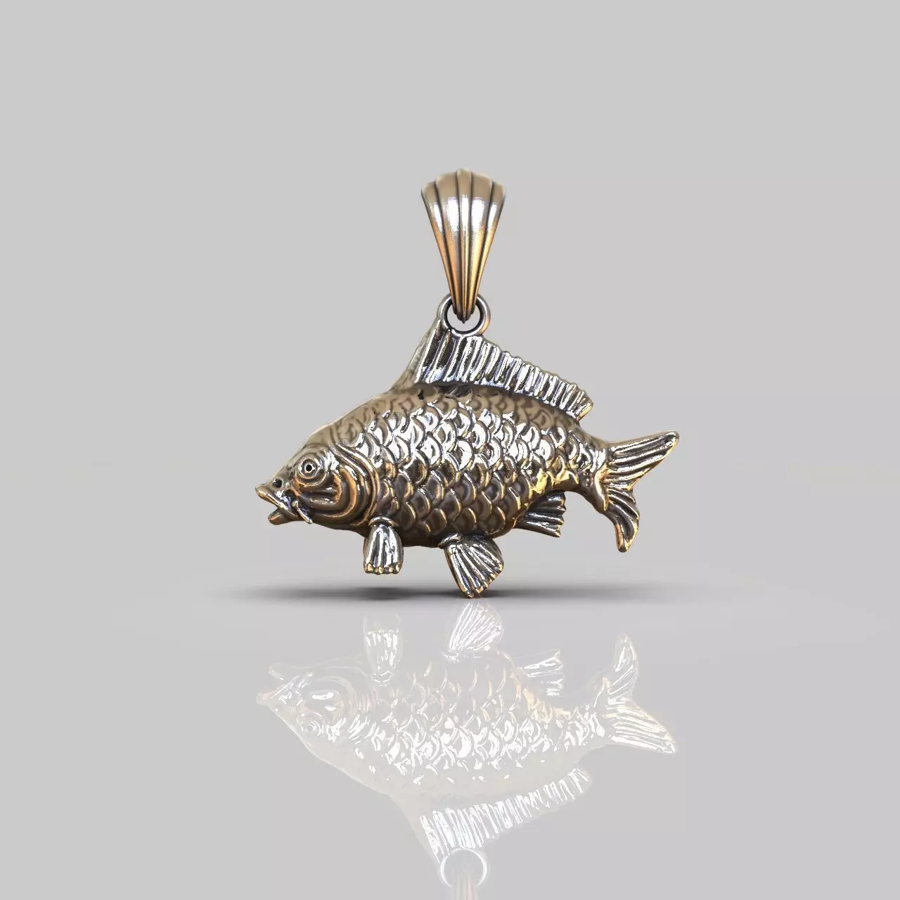Carp Fish pendant 3D print model