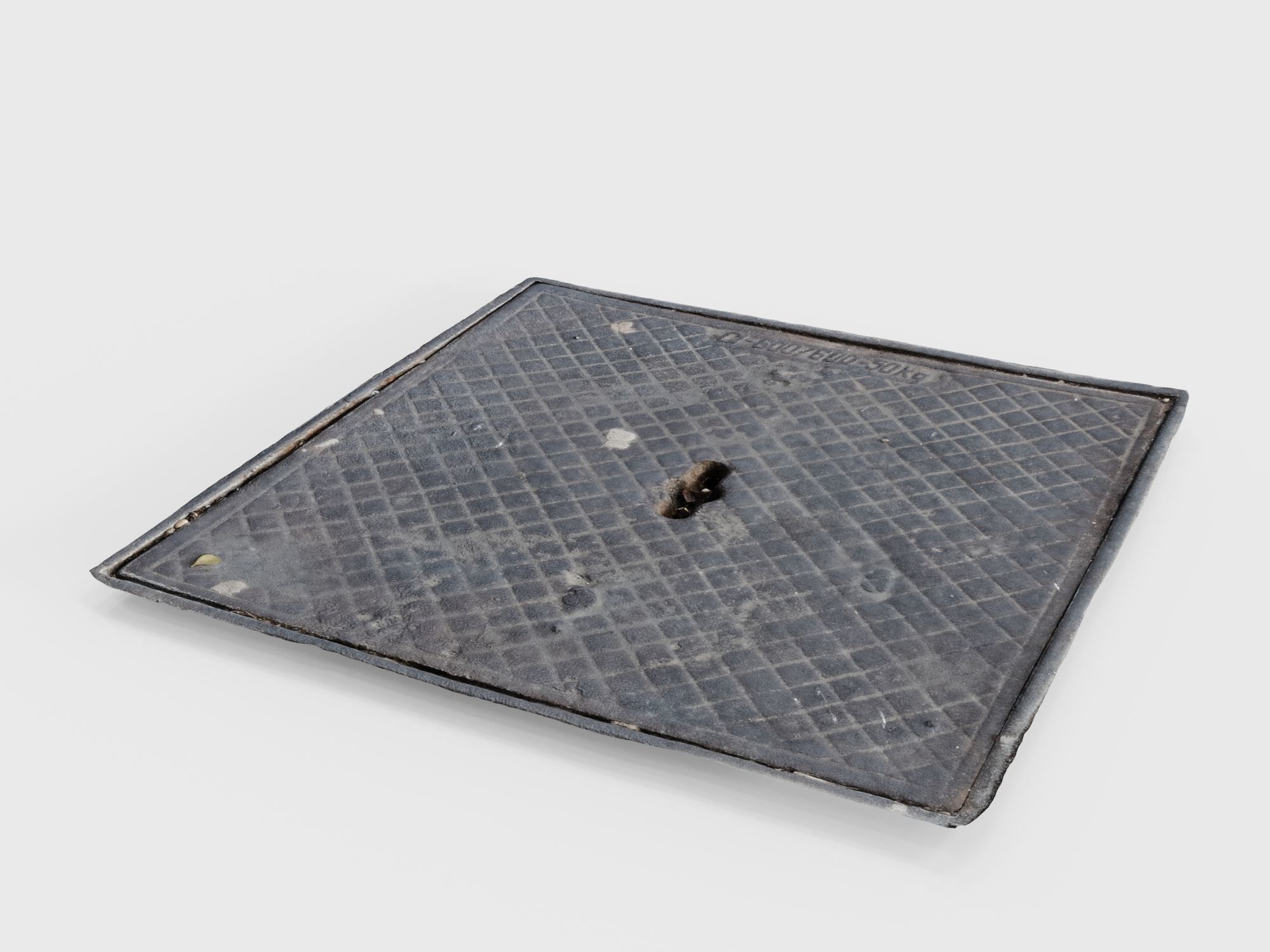 Steel manhole Low-poly 3D model_4