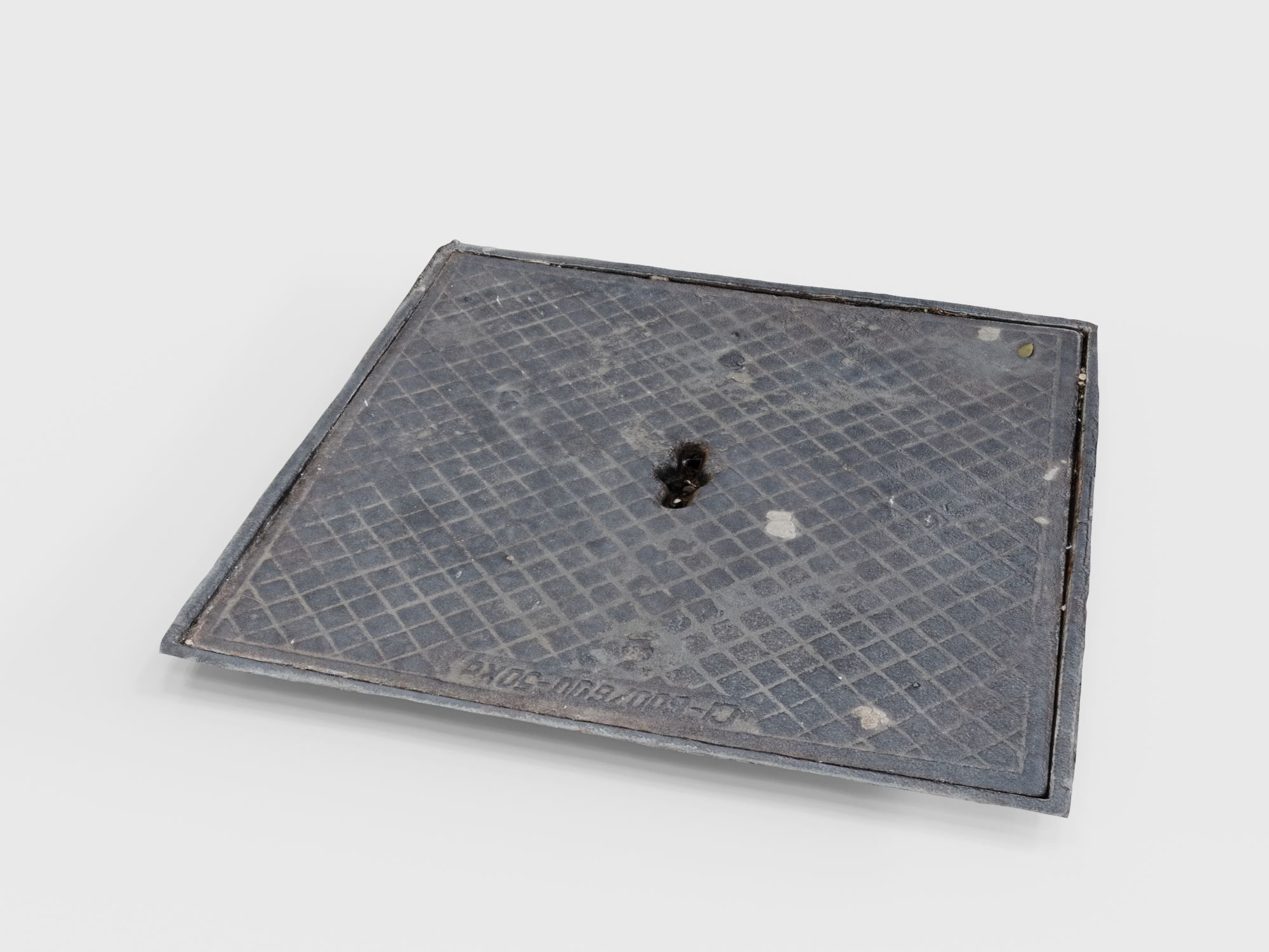 Steel manhole Low-poly 3D model_3