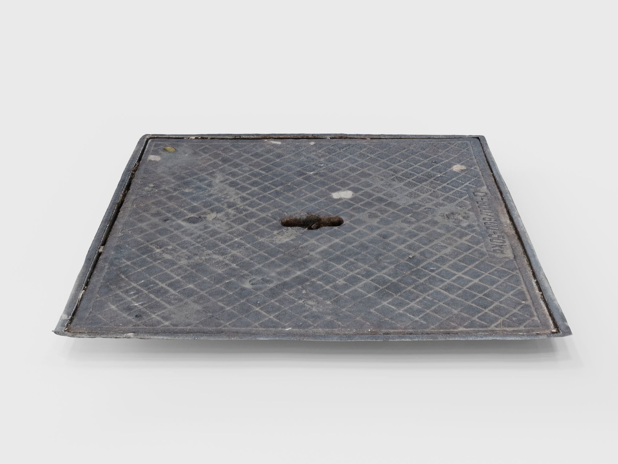 Steel manhole Low-poly 3D model_5