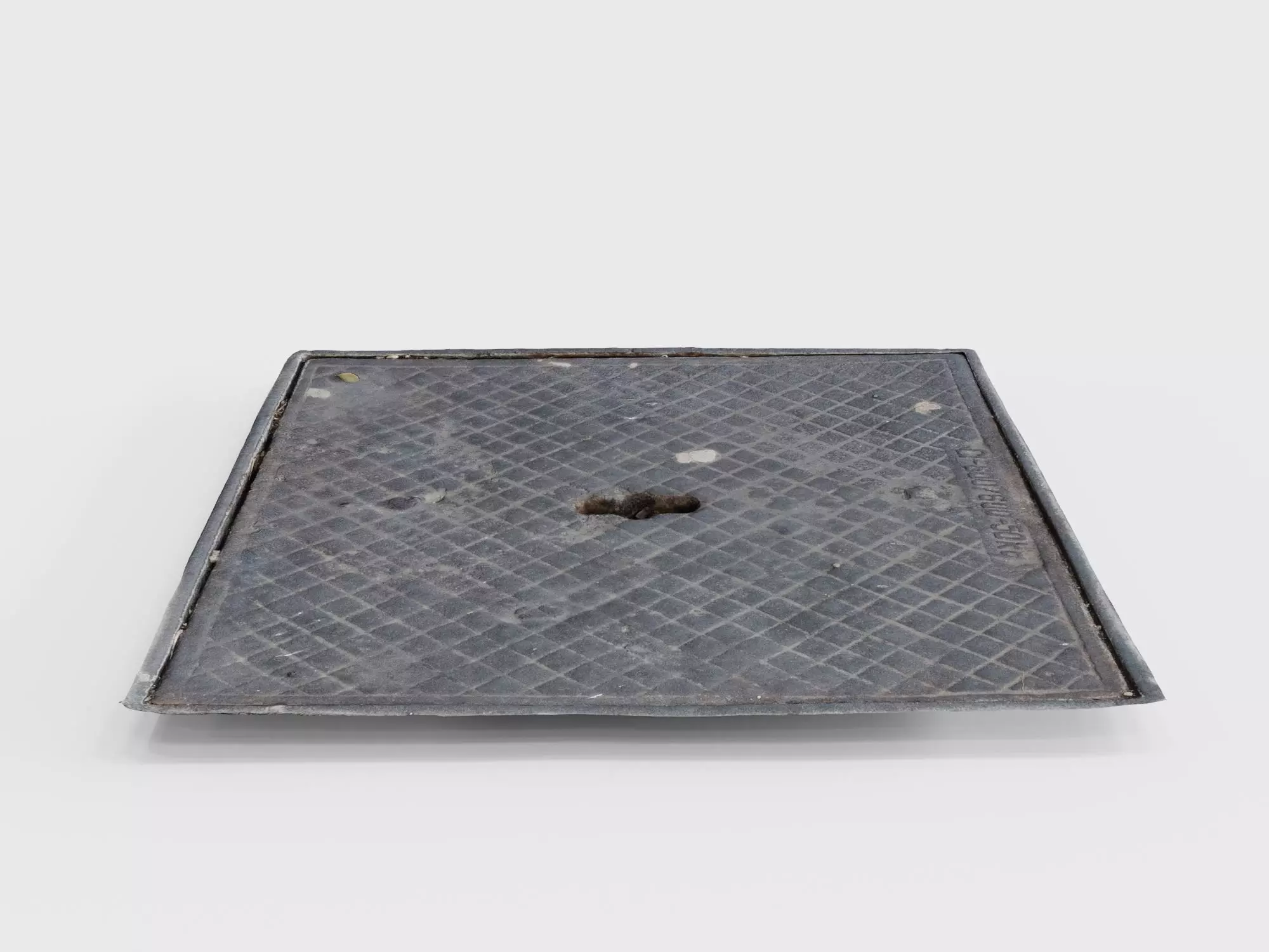 Steel manhole Low-poly 3D model_0