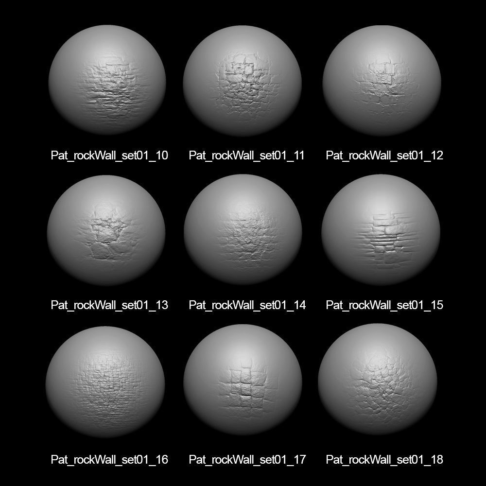 Zbrush Alpha Rock Wall Set01 Texture_1