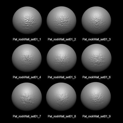 Zbrush Alpha Rock Wall Set01 Texture