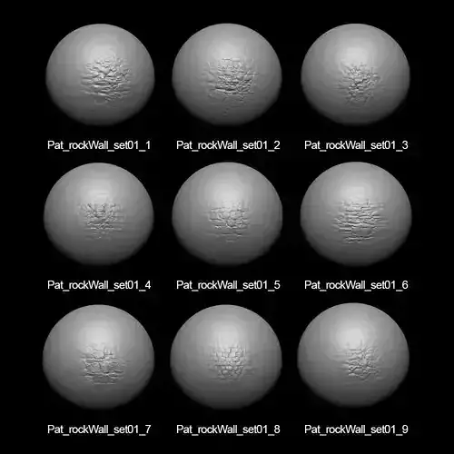 Zbrush Alpha Rock Wall Set01