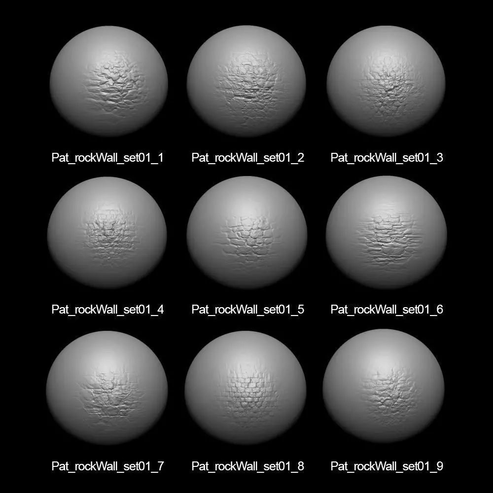 Zbrush Alpha Rock Wall Set01 Texture_0