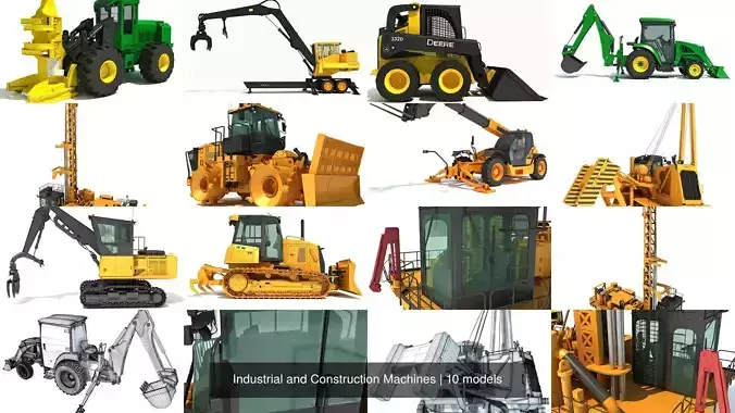 Industrial and Construction Machines 3D Model Collection