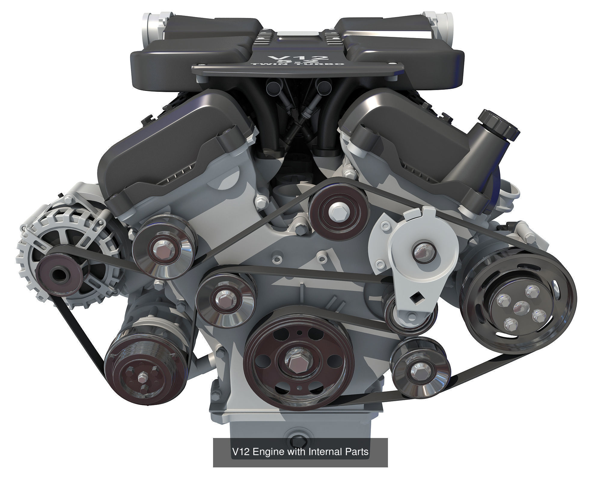 V12 Engine with Cutaway 3D Model Collection_1