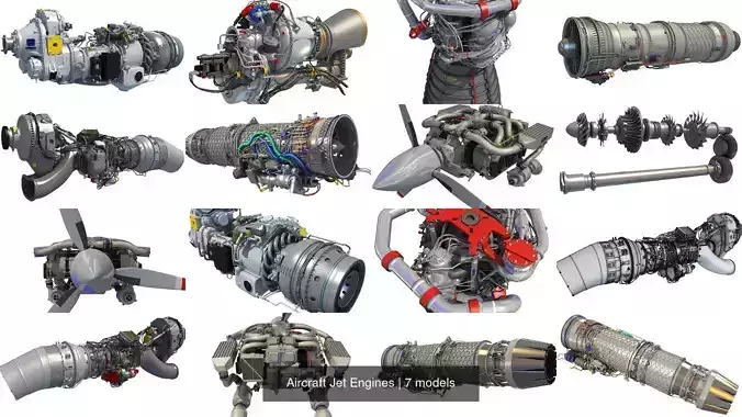 Aircraft Jet Engines 3D Model Collection