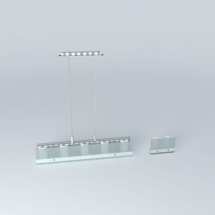 chandelier light fixture with two lights Free 3D model_2