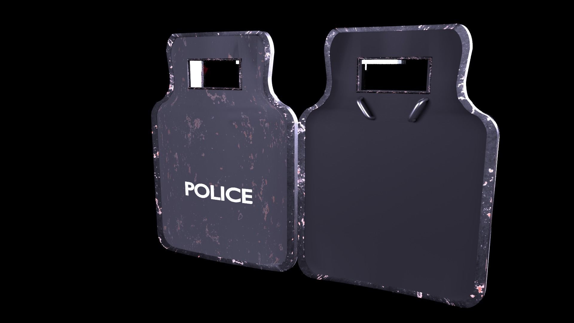 police shield Low-poly 3D model_10