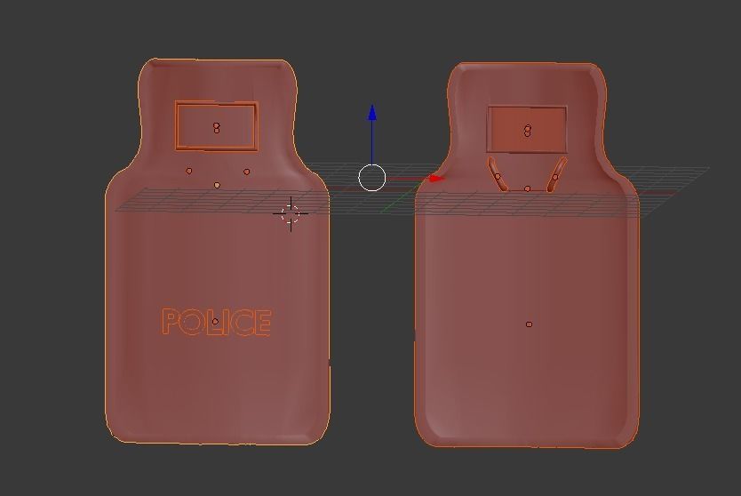 police shield Low-poly 3D model_7