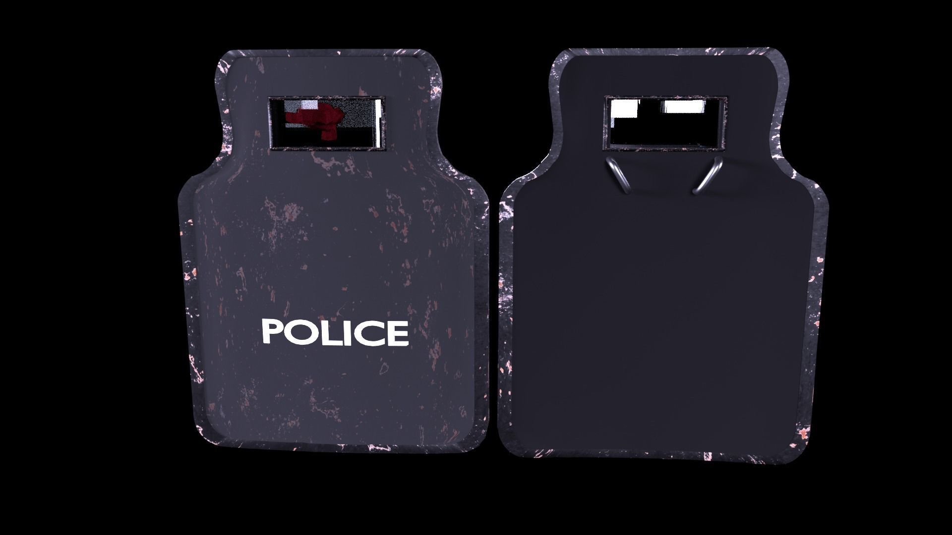 police shield Low-poly 3D model_12