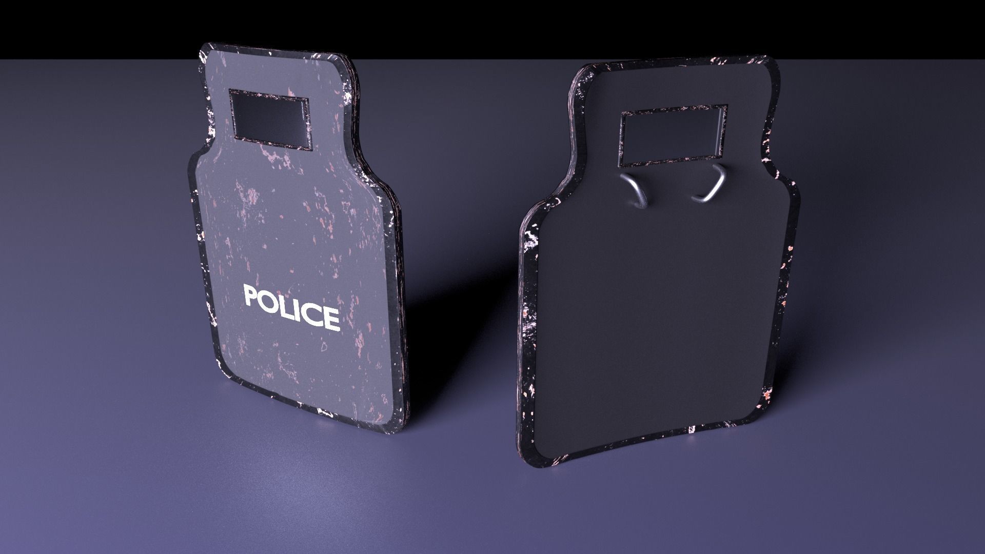 police shield Low-poly 3D model_2