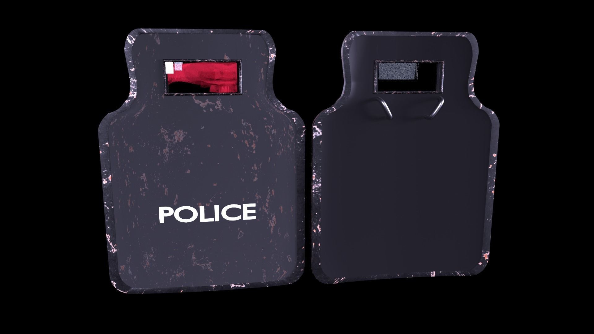 police shield Low-poly 3D model_9