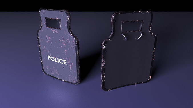 police shield Low-poly 3D model