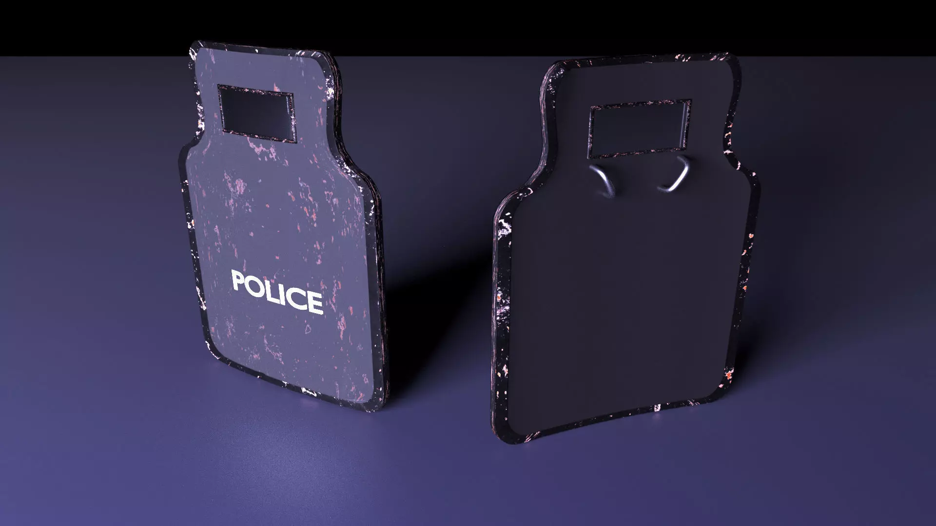 police shield Low-poly 3D model_0