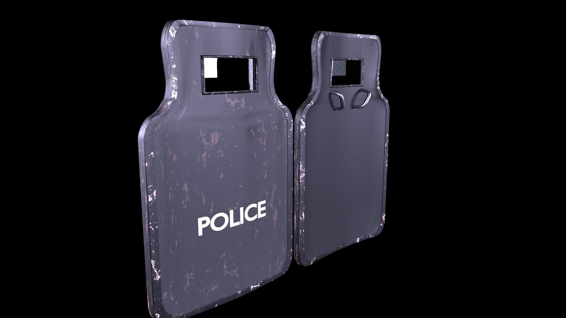 police shield Low-poly 3D model_11