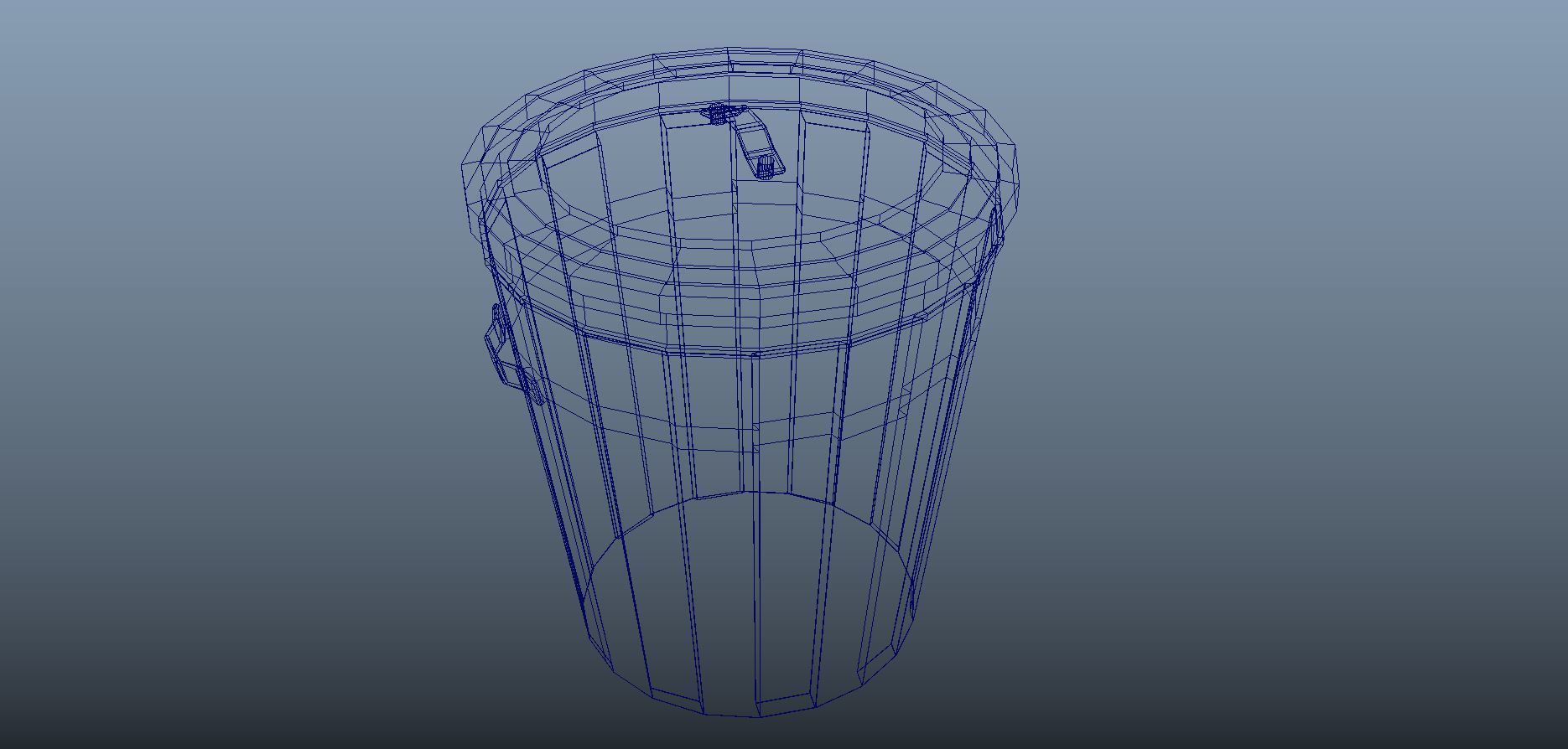 Trash can low poly  Free 3D model_1