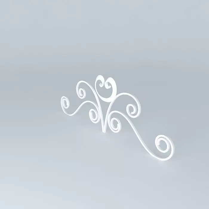 decor silver scroll design Free 3D model