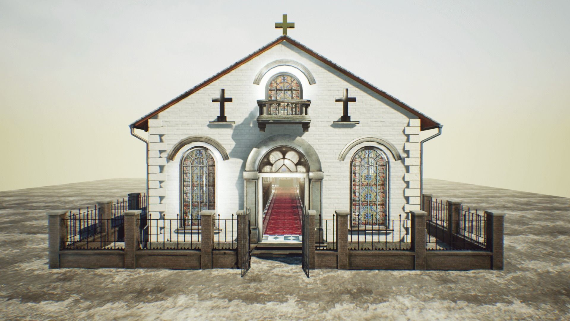 Church for Unreal Updated Low-poly 3D model_2