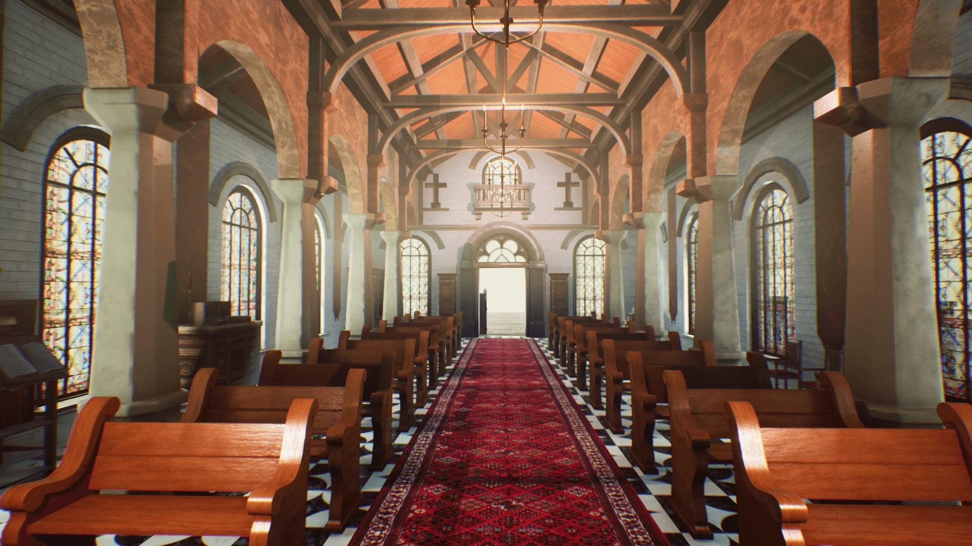 Church for Unreal Updated Low-poly 3D model_16