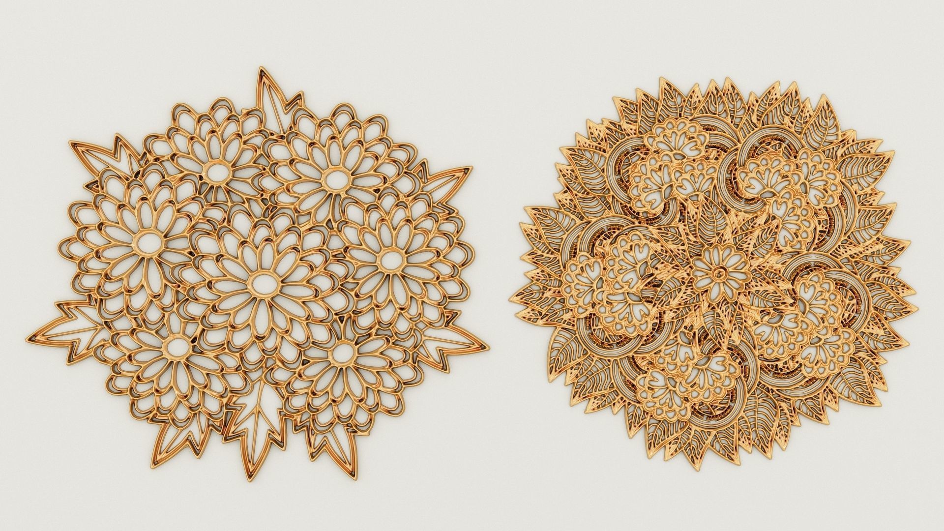 2 sets of decorative ornaments 3D model_4