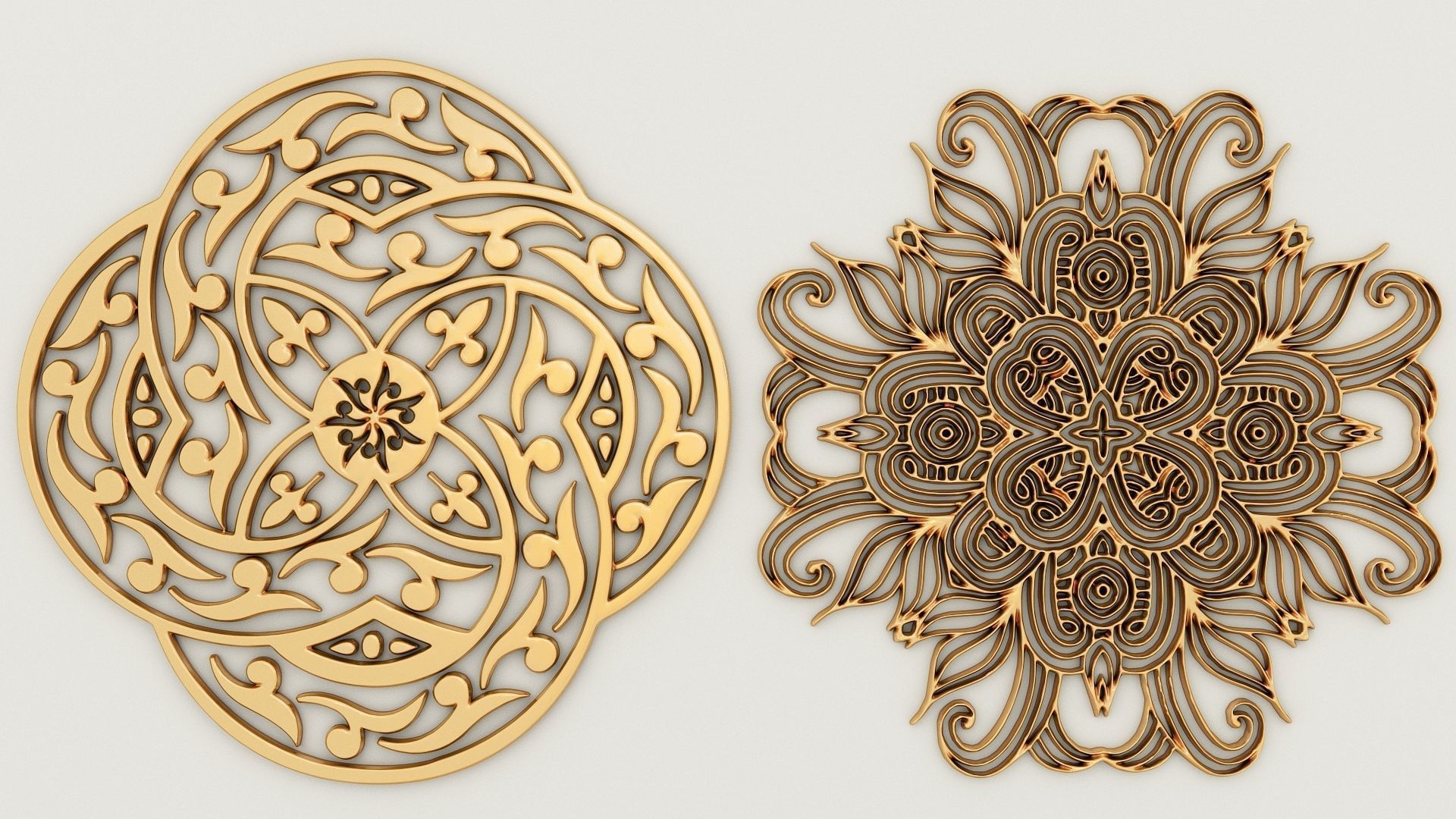 2 sets of decorative ornaments 3D model_3
