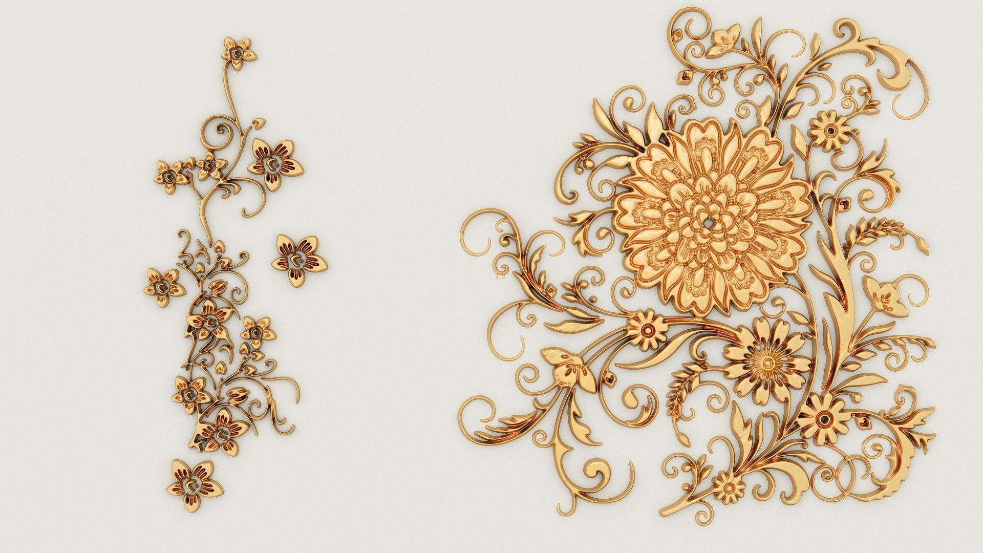 2 sets of decorative ornaments 3D model_8