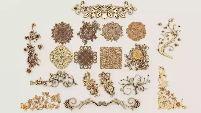 2 sets of decorative ornaments