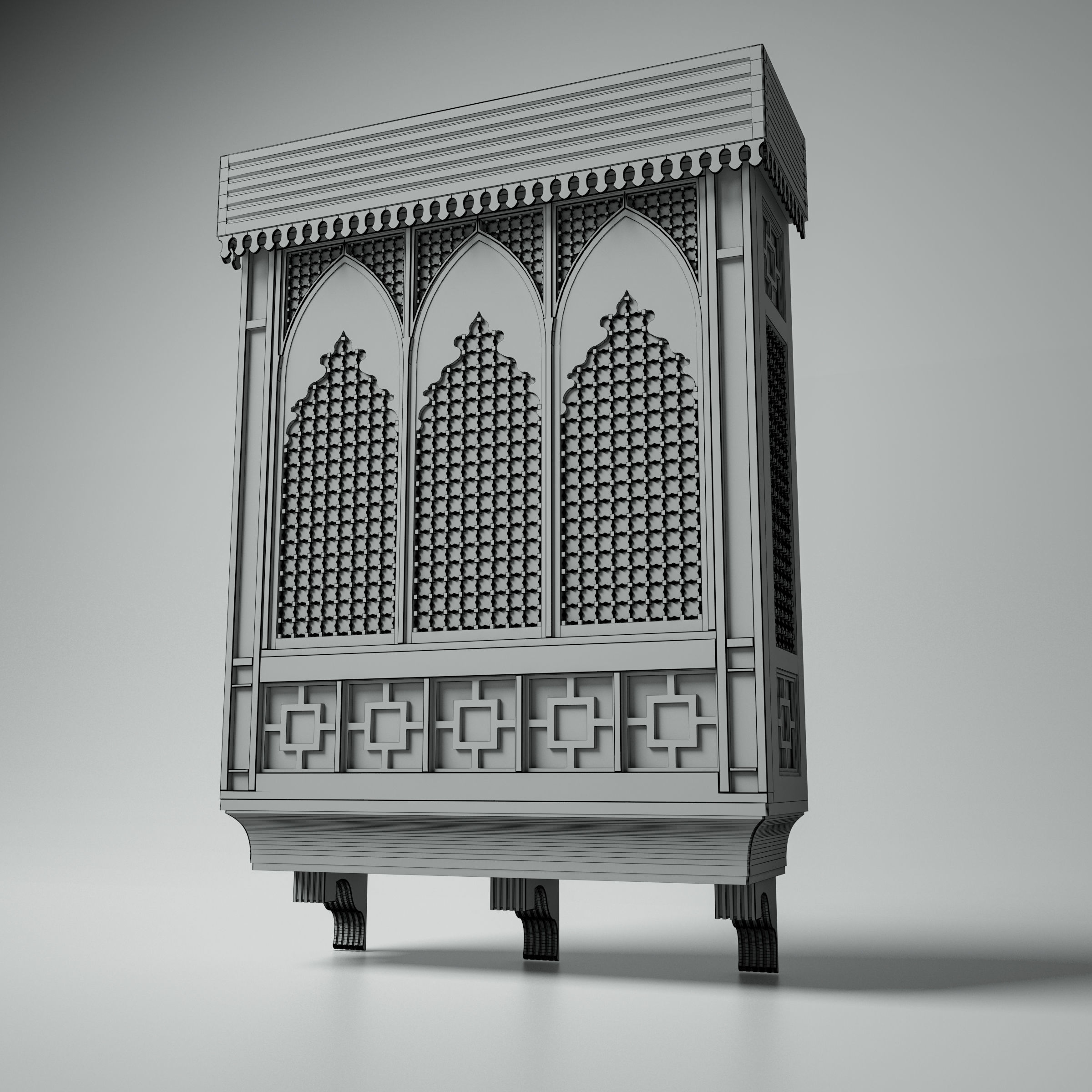Islamic Window Mashrabiya 3D model_2