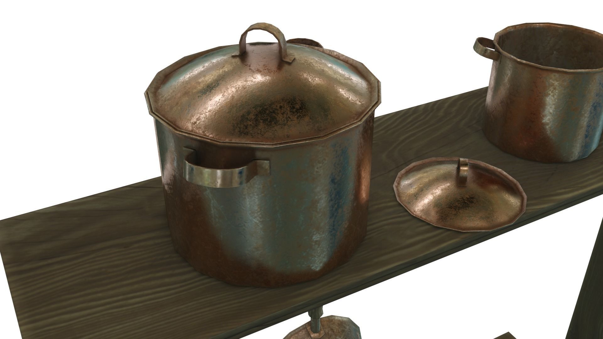 Low Poly Victorian Kitchen Set Low-poly 3D model_7