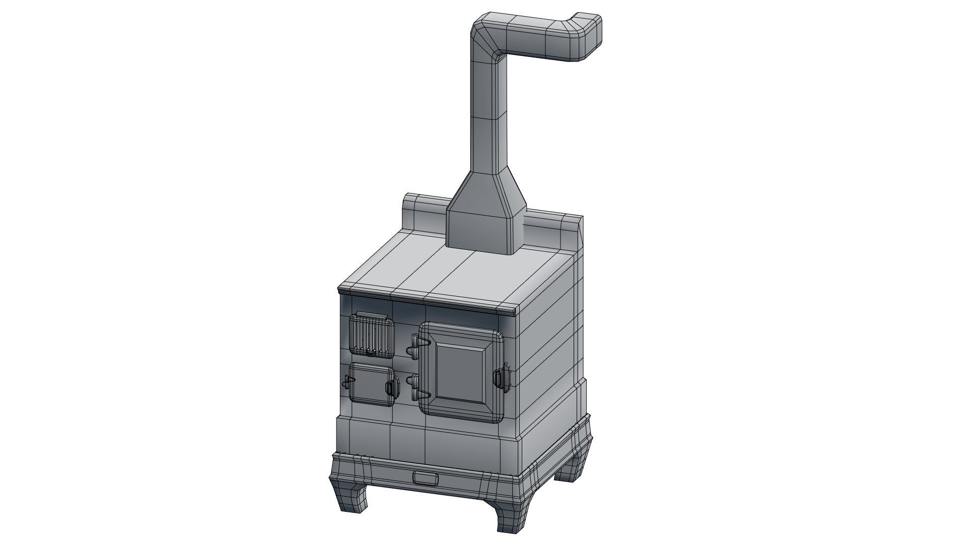 Low Poly Victorian Kitchen Set Low-poly 3D model_25