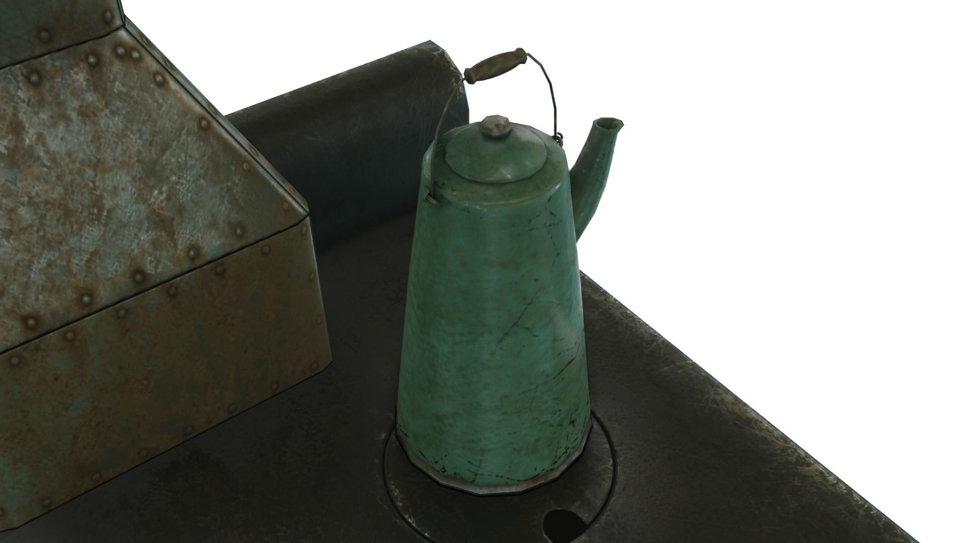 Low Poly Victorian Kitchen Set Low-poly 3D model_16