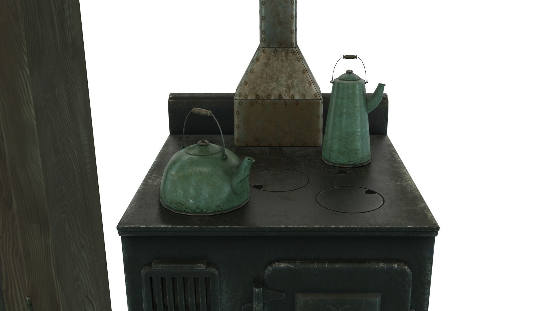 Low Poly Victorian Kitchen Set Low-poly 3D model_2