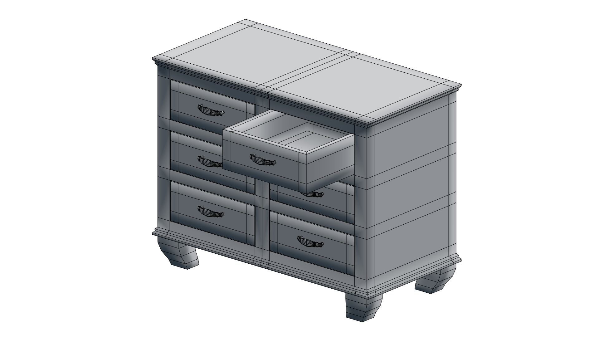 Low Poly Victorian Kitchen Set Low-poly 3D model_26