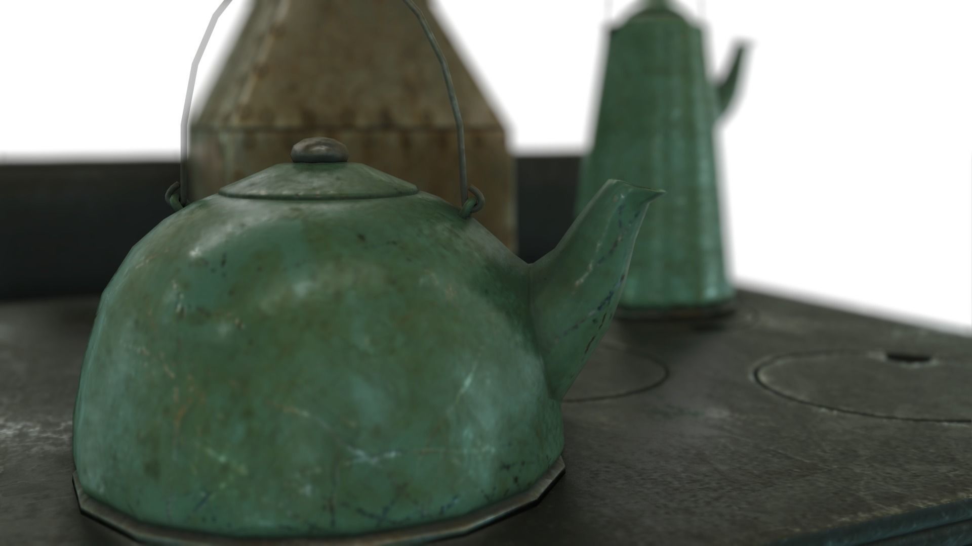 Low Poly Victorian Kitchen Set Low-poly 3D model_19