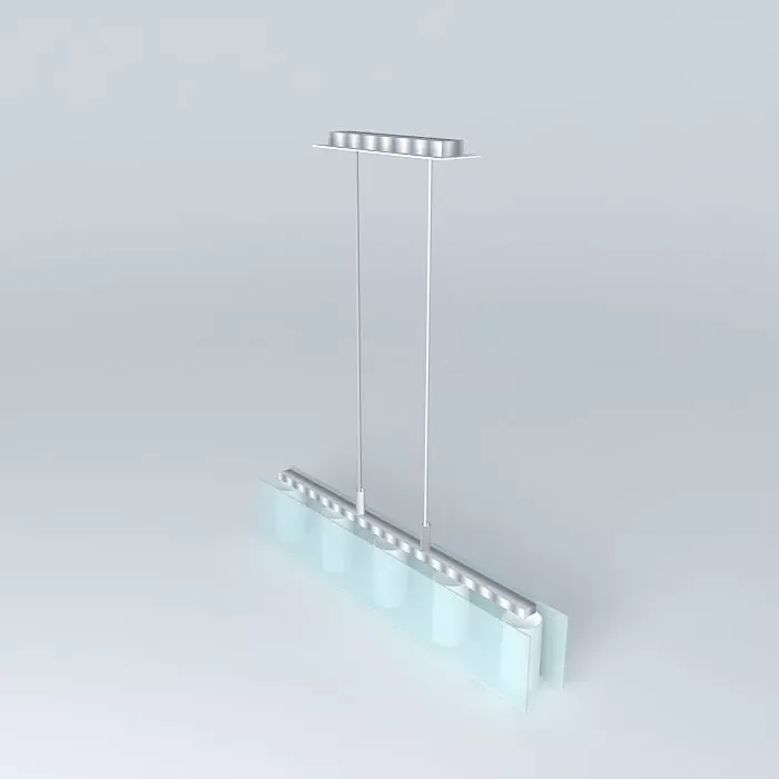 chandelier light fixture with two lights hanging from it Free 3D model_0