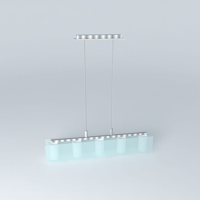 chandelier light fixture with two lights hanging from it Free 3D model_2