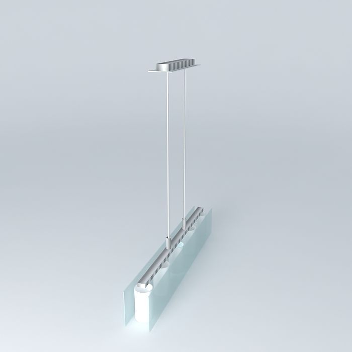 chandelier light fixture with two lights hanging from it Free 3D model_1