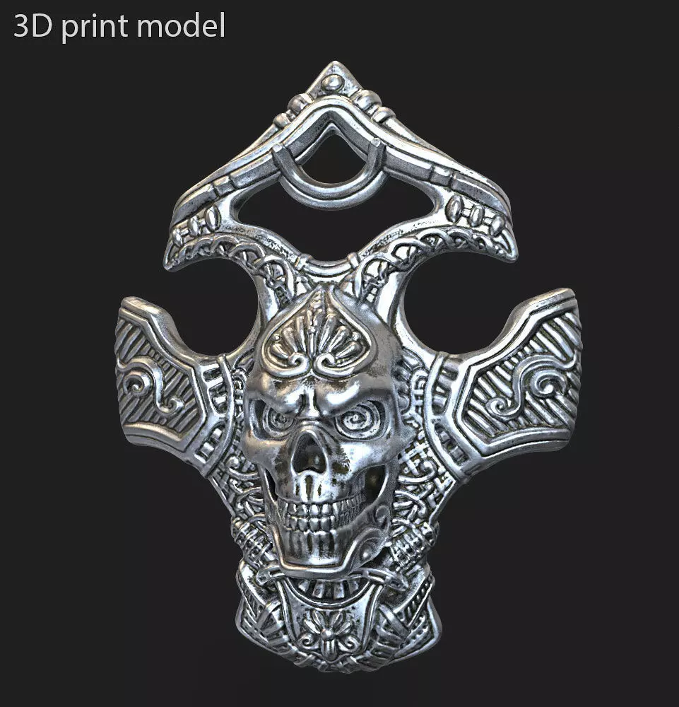 Skull pendant jewelry Biker vol8 3D print model