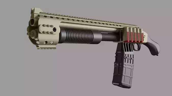 Hi-Poly Mossberg 590 Shockwave 3D model