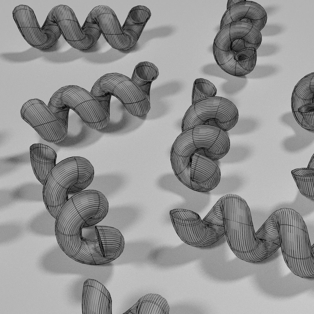 Dried Cavatappi 3D model_1