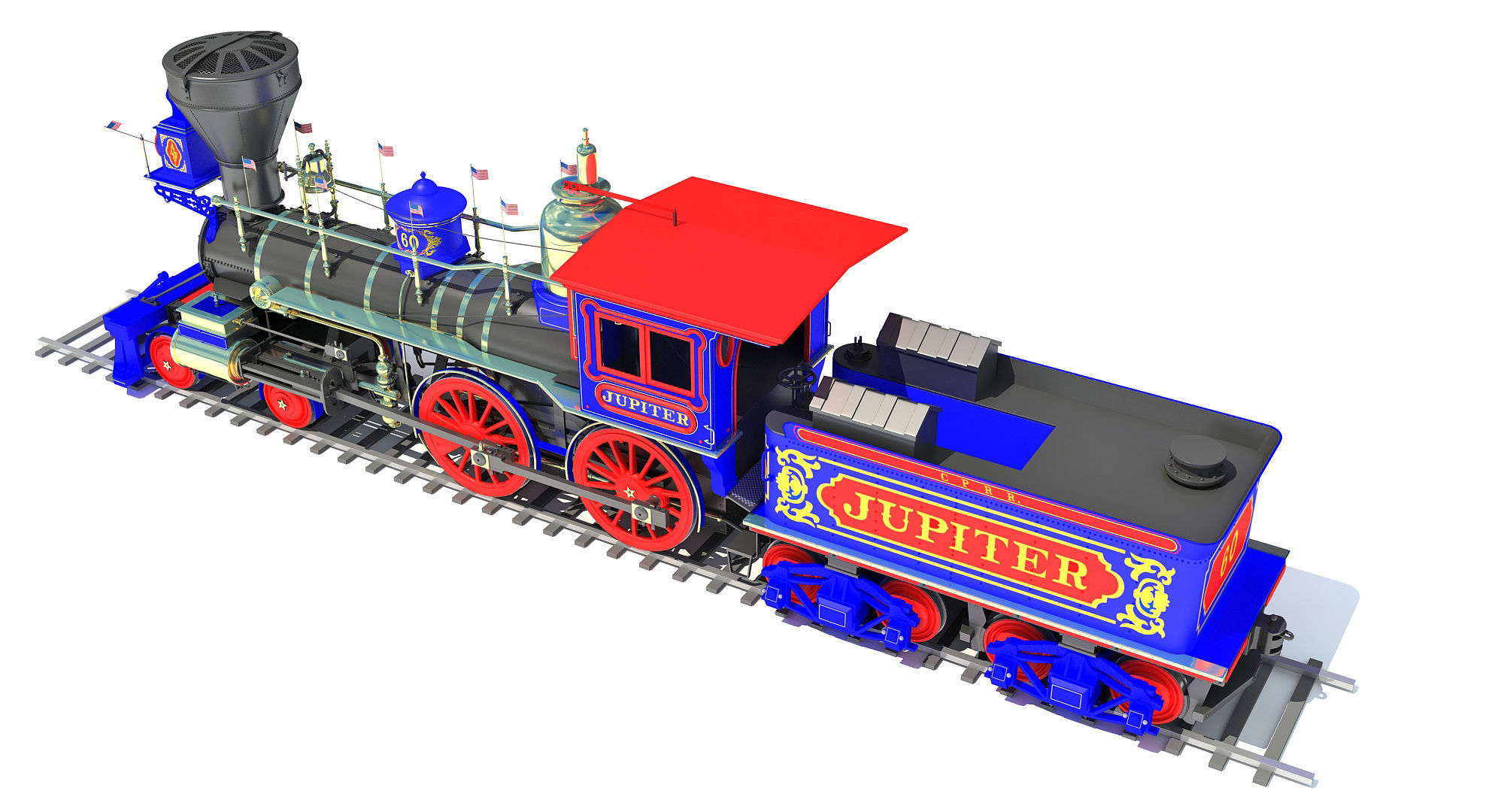 Jupiter Steam Locomotive  3D model_6