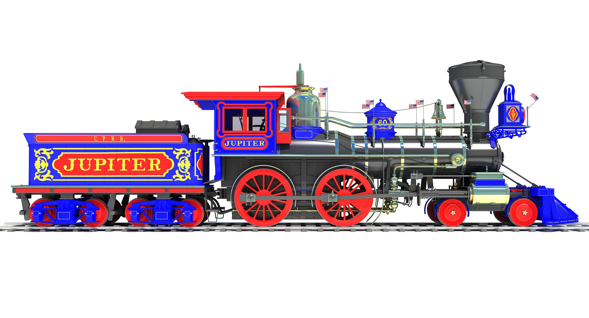 Jupiter Steam Locomotive  3D model_10