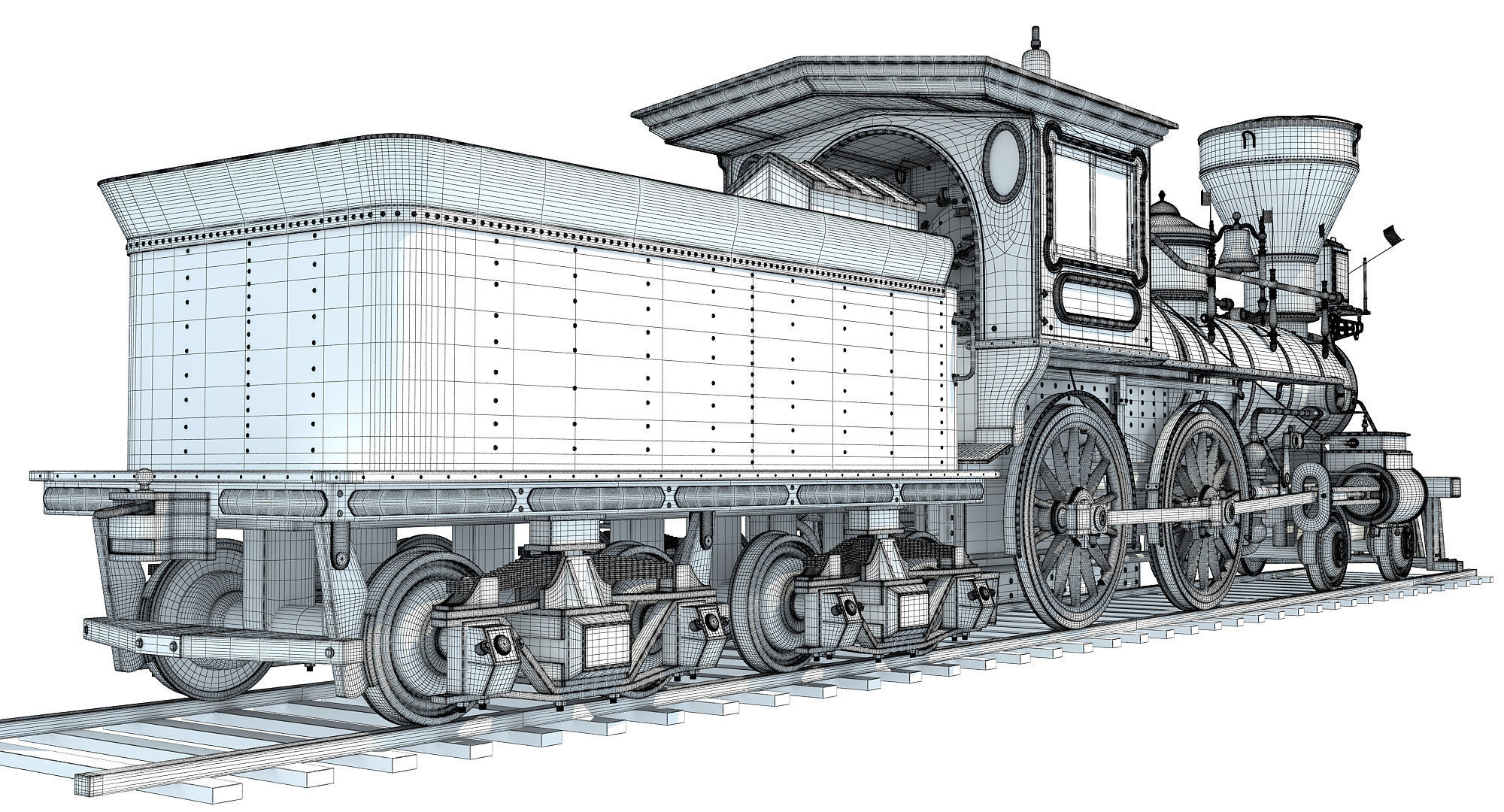 Jupiter Steam Locomotive  3D model_21